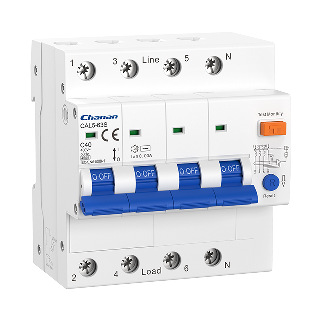 CAL5-63S 4,5-kA-RCBO-Fehlerstromschutzschalter mit Überstromschutz